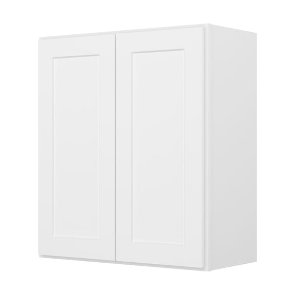 Furinno Shaker Wall Kitchen Cabinet 2-Doors 2-Shelves, Ready to Assemble, 12 D x 27 W x 30 H, White
