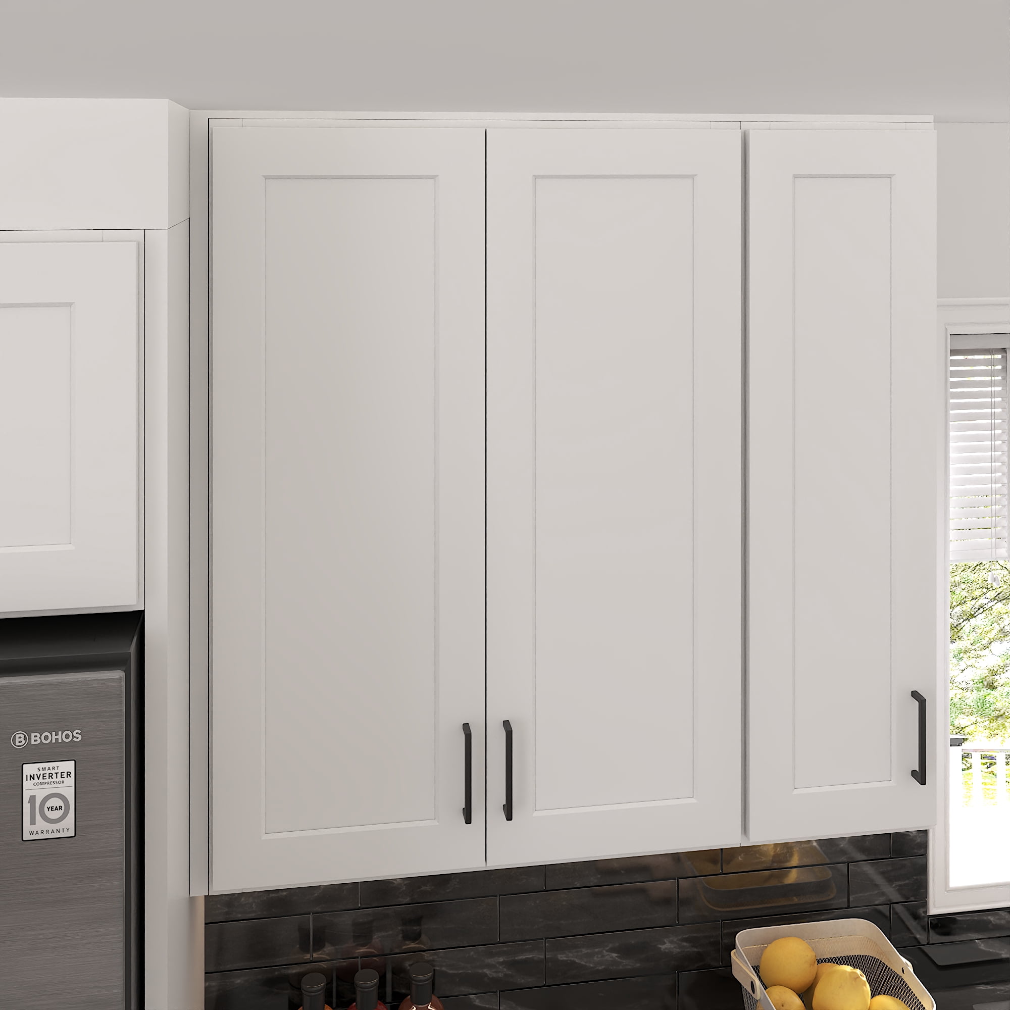 Furinno Shaker 2 Doors 3 Shelves Wall Kitchen Cabinet, Ready to ...