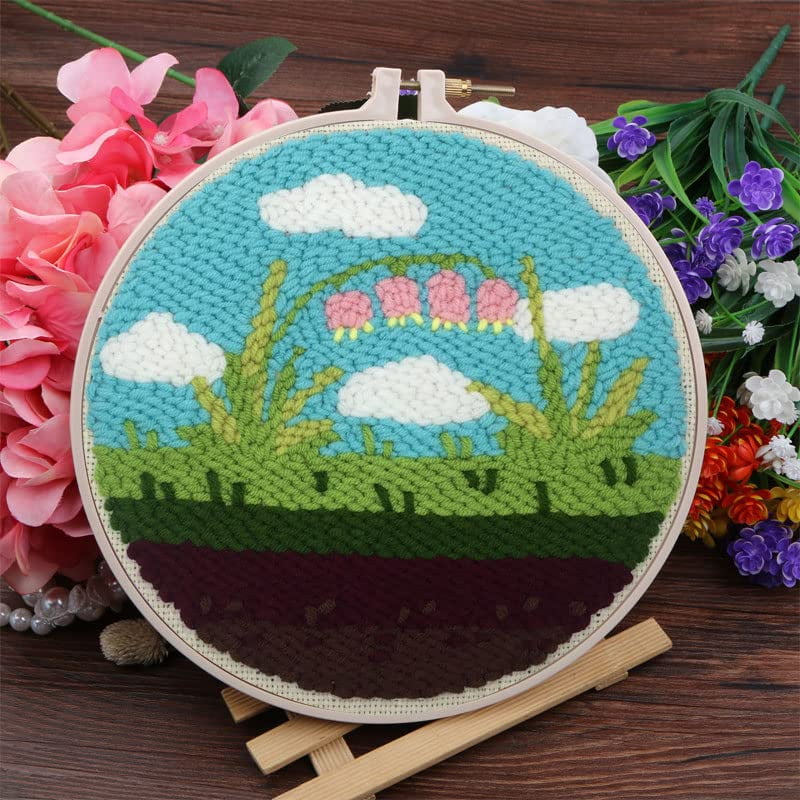 Easy DIY Craft Punch Needle Embroidery Kits Rug for Starter Kits with ...