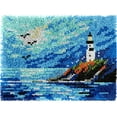 thumbnail image 1 of Easy DIY Latch Hook Rug Kits Lighthouse & Sea DIY Cushion Tapestry Making Crochet Hooking Mat Making Kits With Printed Pattern Canvas DIY Carpet Needlework Crochet Kits 52x38cm, 1 of 7