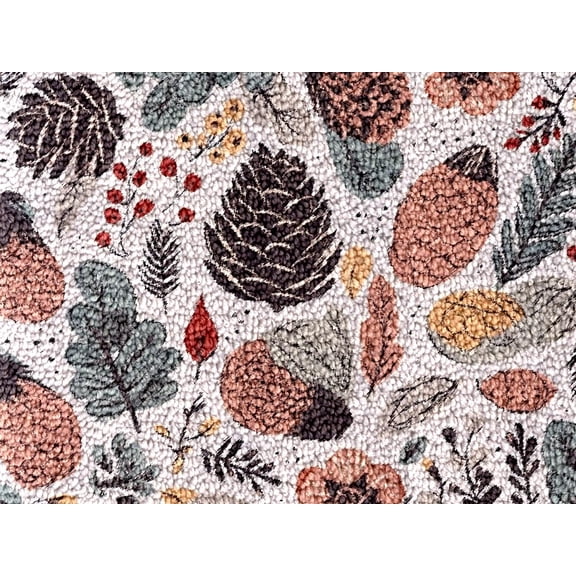 Easy DIY Latch Hook Rug Kits Pinecones DIY Tapestry Crochet Hooking Mat Making Kits With Printed Pattern Canvas Needlework Kits 52x38cm j-75)