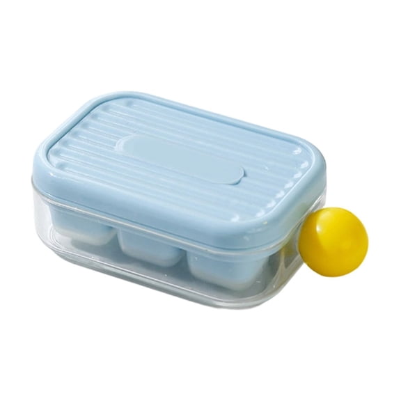 Easy Demoulding Ice Lattice, Press Ice Cube Tray with Cover, Dust-Proof Large Capacity Ice Storage Box for Home Kitchen Blue