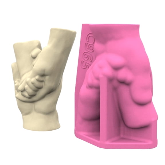 Easy Demoulding Silicone Hand in Hands Shape Crafting Molds for Concrete Flower Vases Home Decoration and Present