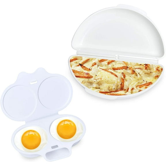 Easy Egg Breakfast Set Microwave Omelet Pan and Egg Poacher - BPA Free Egg Maker Easy to Use and Non-Stick Breakfast Egg Cookware