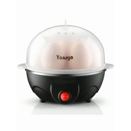 Easy Egg Cooker Electric 7-Egg Capacity, Soft, Medium, Hard-Boiled Egg Cooker With Auto Shut-Off, Measuring Cup Included