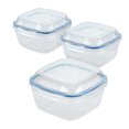 thumbnail image 1 of Easy Essentials On the Go Meals Set of Three Assorted Salad Bowls with Trays, 1 of 10