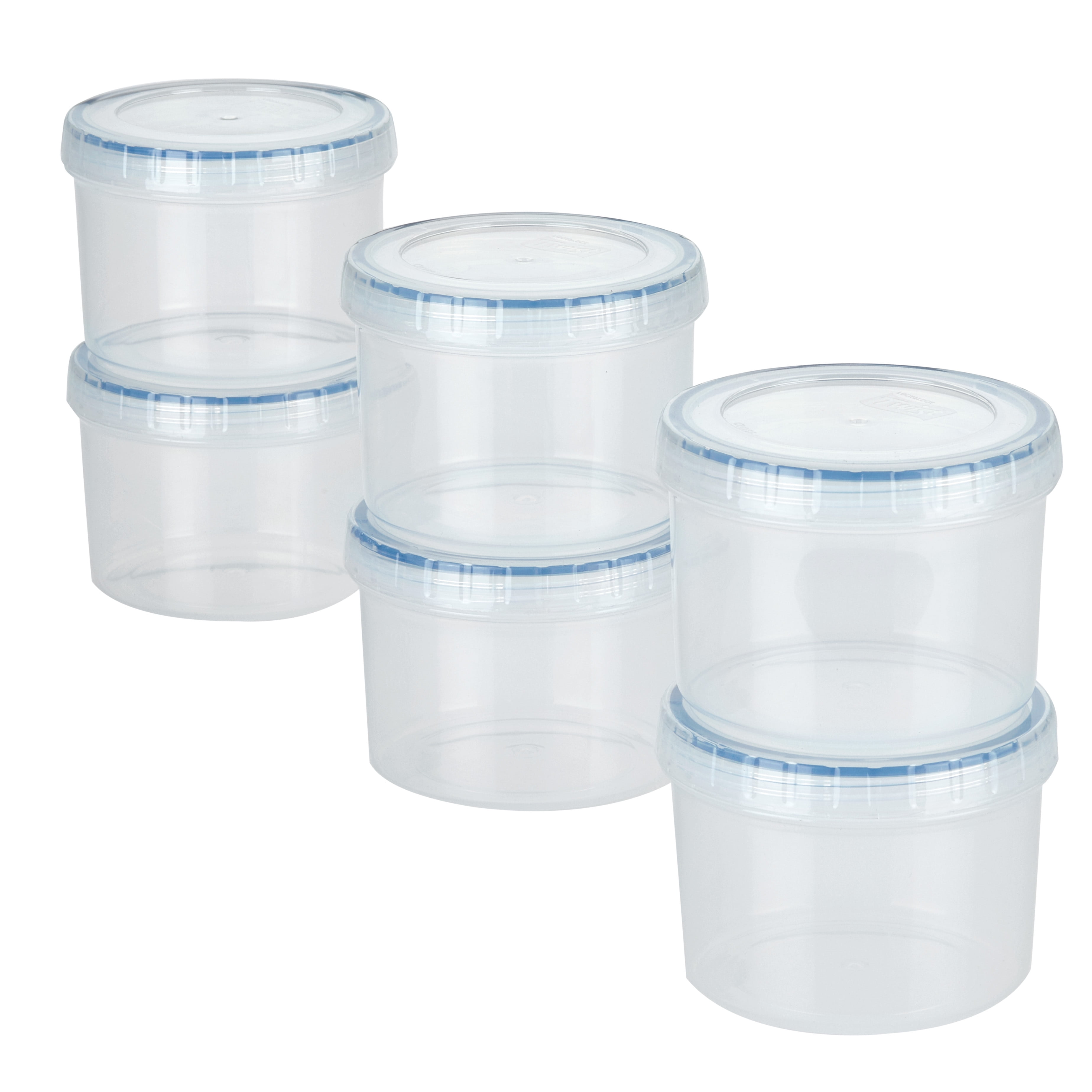 Clear BPA-Free Plastic Food Storage Containers Set of 6