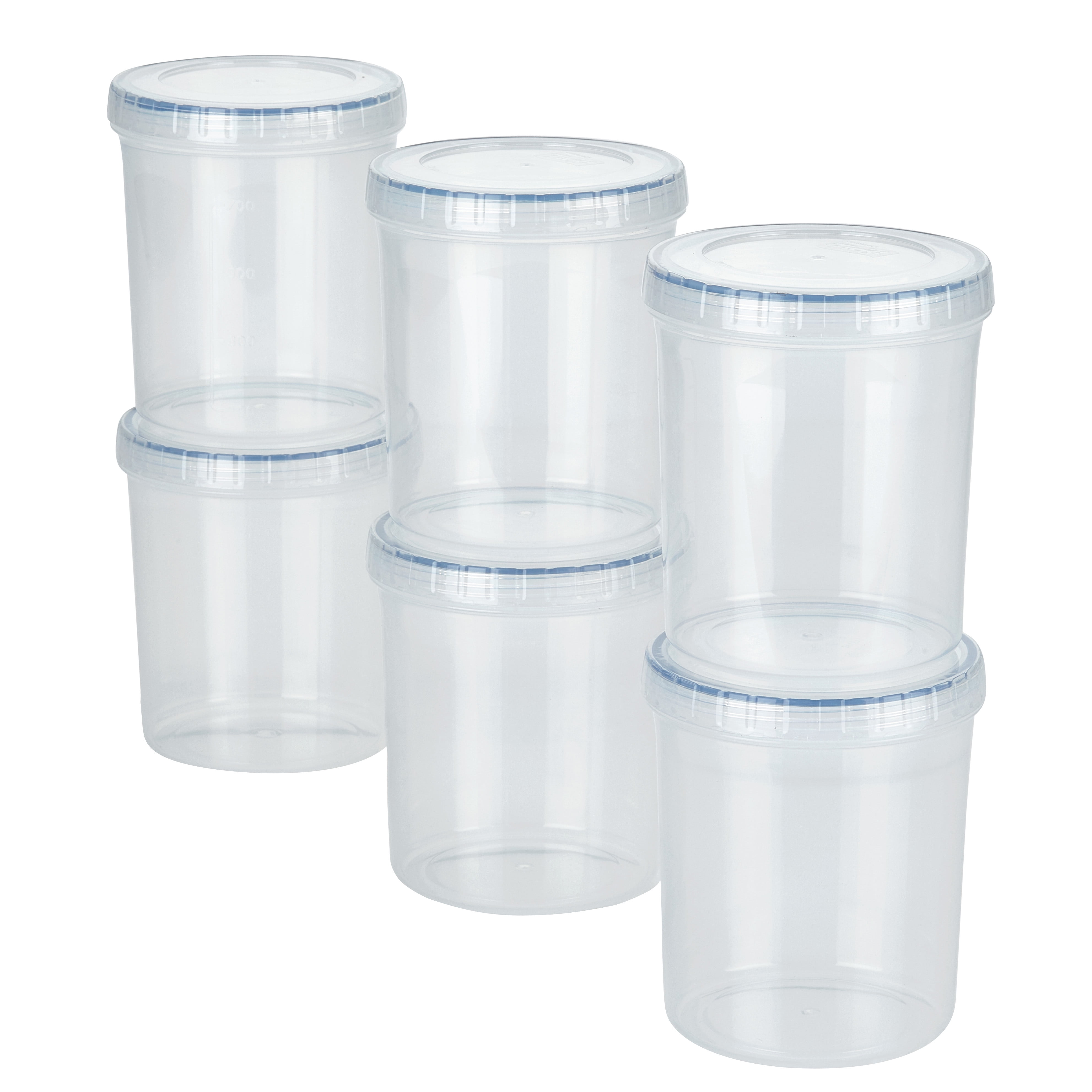 LOCK & LOCK Easy Essentials Twist Food Storage lids/Airtight containers,  BPA Free, Tall-44 oz-for Pasta, Clear