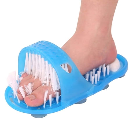 Easy Feet - Foot Cleaner Massager Slipper Bottom Grip Pumice Stone Family Use-2 Pack- Assorted Green