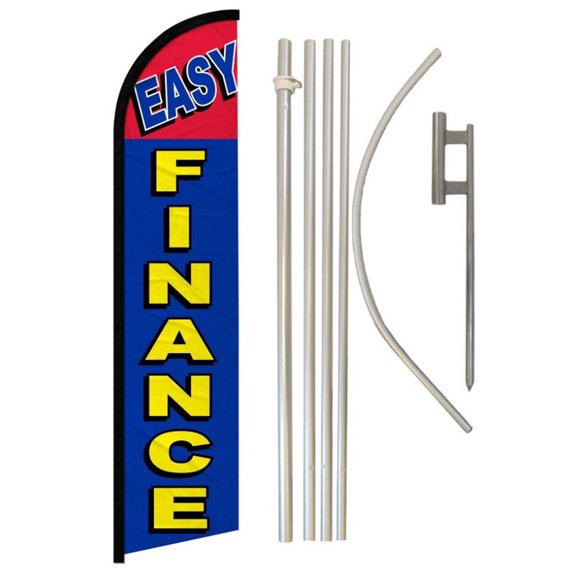 Easy Finance Windless Banner Flag & Pole Kit