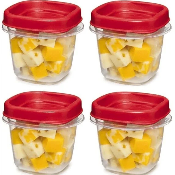 Easy Find Lid 0.5 Cup Set Of 4 Plastic Food Storage Containers Bpa Free New