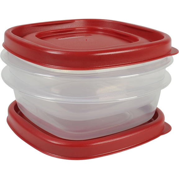 Easy Find Lids Food Storage Containers, 1.25 Cup, Racer Red, 4-Piece Set, BPA-Free, Microwave Safe, Stackable Meal Prep Organizer