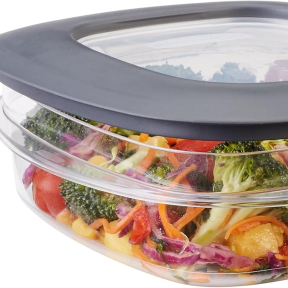 Easy Find Lids Meal Prep and Food Storage Containers, Set of 6 (12 Pieces Total), Grey Stain Resistant