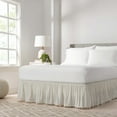 thumbnail image 1 of Easy Fit Adjustable Pom Pom Fringe Bed Skirt, 1 of 6
