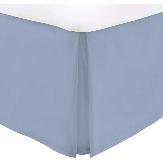 Easy Fit Box Pleated Bed Skirt, 15” Inch Tailored Drop Bed Skirt, 800 TC Soft 100% Pure Egyption Cotton Bed Skirt, Luxury Hotel Quality Bed , Queen Size 60''x80'' Bed Skirt Light Blue