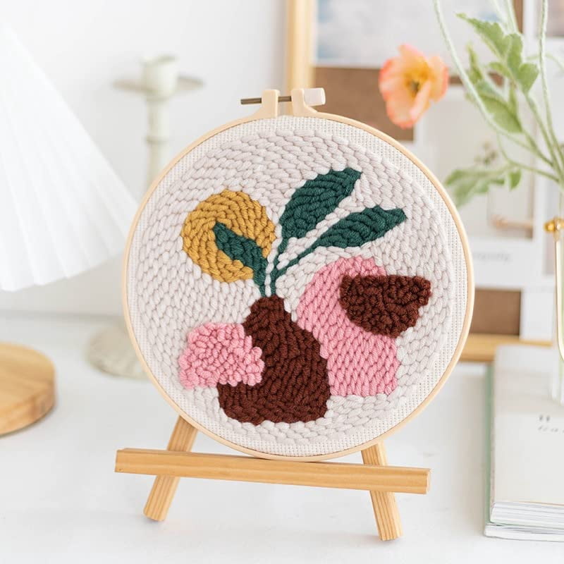 Easy Flowers Art Punch Needle Embroidery Starter Kits for Kids and ...