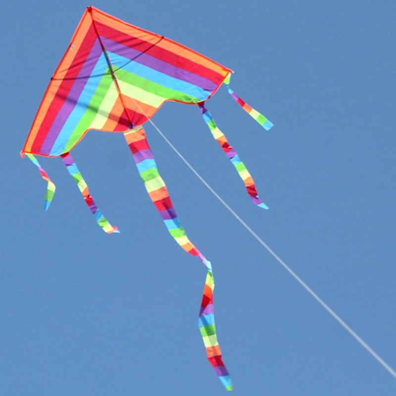Easy Fly Colorful Rainbow Kite Outdoor Fun Sports Beach Kids Children  Buitenspeelgoed Cometas De Viento Outdoor Toys Kites