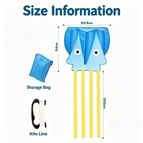 Easy Fly Large Kite for Beginners with Long Tails, 100M Line and Storage Bag for Beach Outdoor Activities and Fun