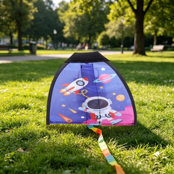 Easy-Fly Thumb Ejection Kite, Lightweight Cartoon Pocket Kite, Foldable Easy-Fly Kite with Rainbow Tail for Outdoor Activities, Portable Kite for Beach, Park, and Backyard