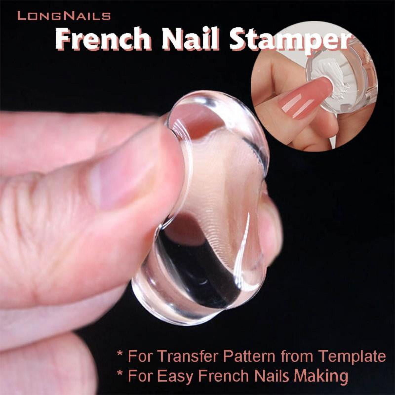 DIY Silicone Seal Soft French Nail Transfer Scraper Set Elastic