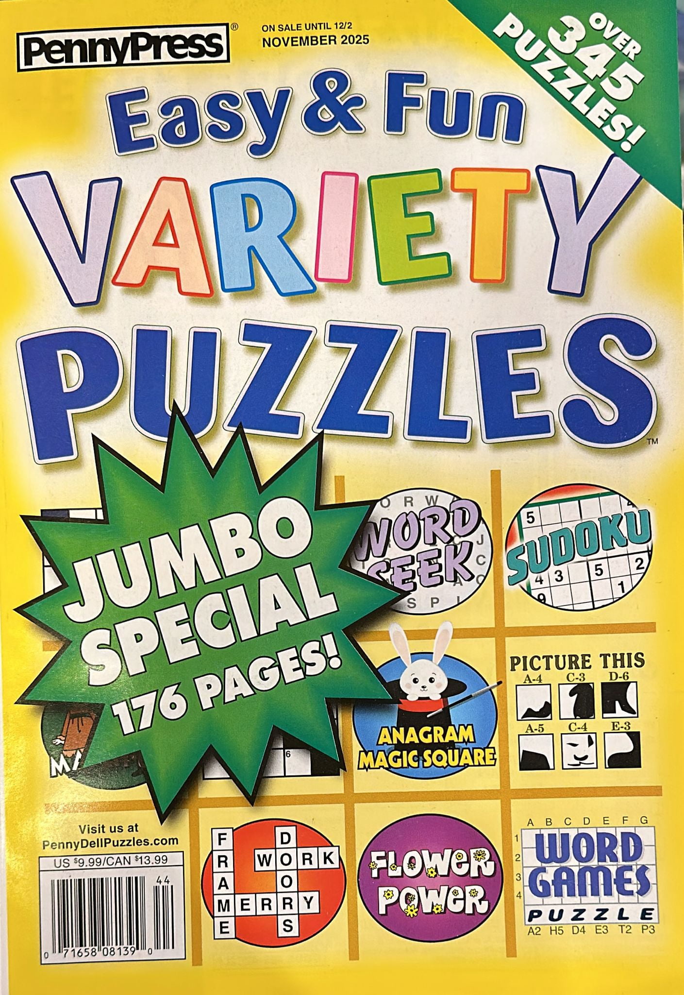 Fun Ouzzles Easy & Fun Variety Puzzles Magazine November 2025 - Walmart.com