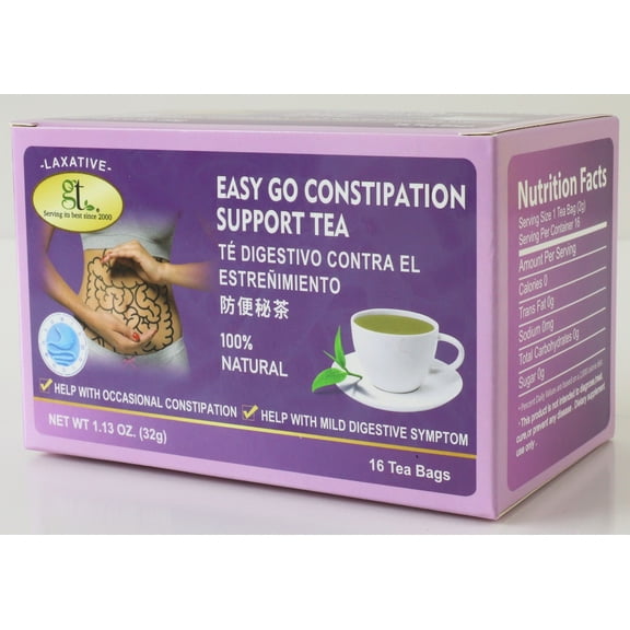 GT Easy Go Constipation Support Tea, 1.13 Ounce Box (16 Tea Bags)