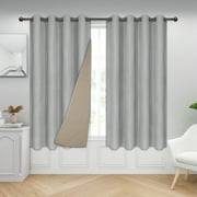 Easy-Going 100% Blackout Grommet Curtain, 2 Panels Room Darkening and Noise Reduction Window Drapes, 52" x 63", Light Gray