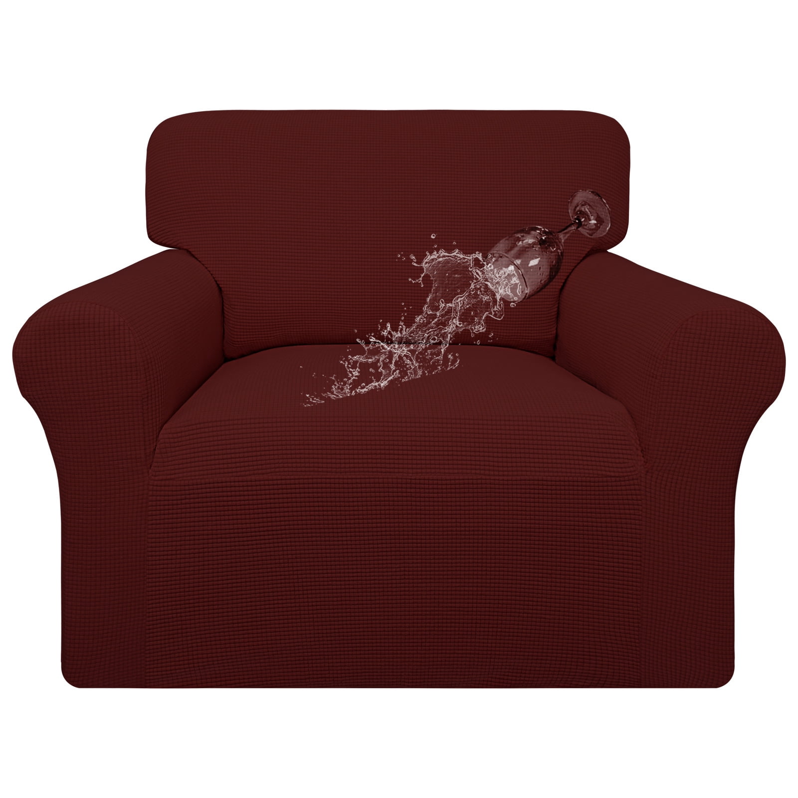 Wine Red Stretch Waterproof Sofa Cover for Chair