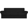thumbnail image 1 of Easy-Going 4 Pieces Super Stretch couch cover, Sofa size, Black (Slipcover Only), 1 of 7