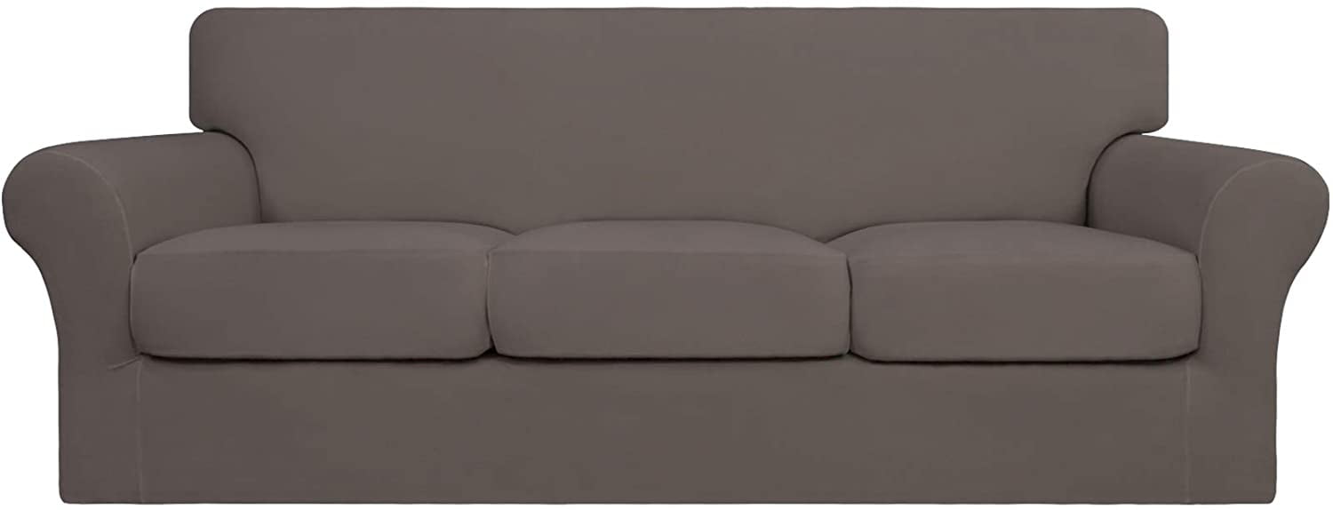 EasyGoing AntiSlip Elastic 4Piece Super Stretch Sofa Cover, Taupe
