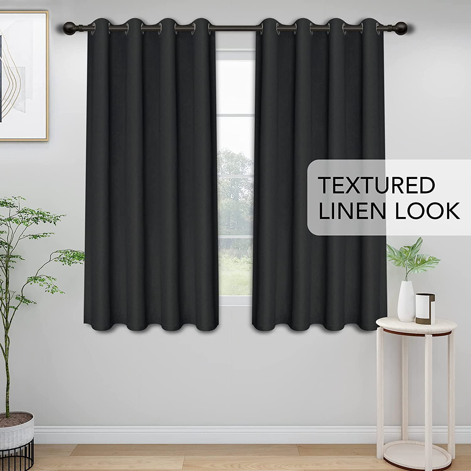 EasyGoing Blackout Curtains, Dark Gray, 52 x 84 inch