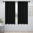 thumbnail image 1 of Easy-Going Blackout Room Darkening Rod Curtains, Black, 42x63 in, 1 of 6