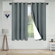 Easy-Going Faux Linen 100% Blackout Curtains, Room Darkening Thermal Insulated Window Curtain Drapes, Dark Gray, 52 x 63 Inch, 2 Panels