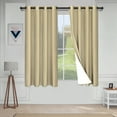 thumbnail image 1 of Easy-Going Faux Linen 100% Blackout Curtains, Room Darkening Thermal Insulated Window Curtain Drapes, Natural, 52 x 63 Inch, 2 Panels, 1 of 7
