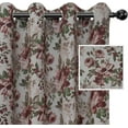 thumbnail image 1 of Easy-Going Floral Printed Blackout Curtain 108 Inch Length Grommet Thermal Insulated Room Darkening Window Curtain for Bedroom, Living Room, Kids Room (Set of 2 Panels, Gray), 1 of 7