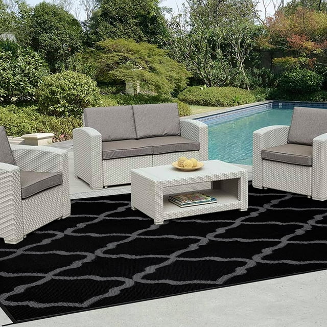 EasyGoing Indoor/Outdoor Area Rugs for Patio 6x9 ft, Reversible
