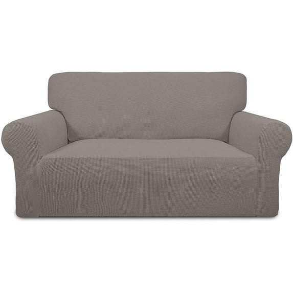 Easy-Going Jacquard Stretch Sofa Slipcover Non Slip Couch Cover, Loveseat Size, Taupe