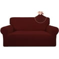 thumbnail image 1 of Easy-Going Jacquard Stretch Sofa Slipcover Non Slip Couch Cover, Loveseat Size, Wine, 1 of 6