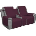 thumbnail image 1 of Easy-Going Loveseat Recliner Cover with Console, Reversible Couch Cover for Living Room, Split Sofa Cover for Each Seat with Elastic Straps for Kids, Dogs, Pets(2 Seater, Wine/Beige), 1 of 7
