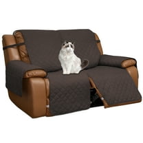 Easy-Going Loveseat Recliner Cover, Reversible Couch Cover for Double Recliner, Split Sofa Cover for Each Seat, Furniture Protector with Elastic Straps for Kids, Dogs, Pets(2 Seater, Chocolate/Beige)