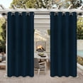 thumbnail image 1 of Easy-Going Outdoor Curtains for Patio Waterproof Cabana Grommet Curtain Panels, Navy, 52 x 95 inch, Set of 2, 1 of 7