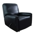 thumbnail image 1 of Easy-Going PU Leather Recliner slipcovers 4 Pieces Stretch Sofa Covers, Black, 1 of 6