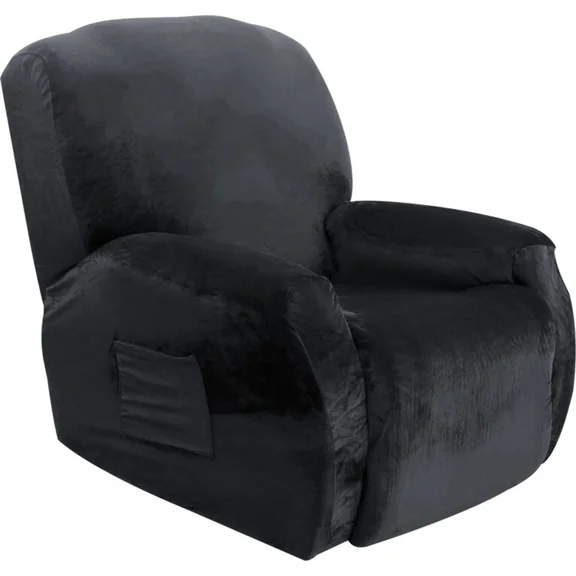 Easy-Going Recliner Cover, Velvet Stretch Slipcover Ensures Quick Installation & Full Coverage Protection for Your Comfort