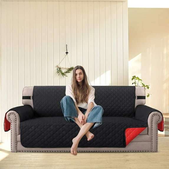 Easy-Going Reversible Chair Cover Washable Sofa Cover for Dogs Water Resistant Couch Slipcover Furniture Protector Cover with Adjustable Straps for Pets