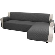 Easy-Going Reversible L Shape Sofa Slipcover Sectional Couch Cover, X-Large Size, Dark Gray