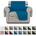 thumbnail image 1 of Easy-Going Reversible Sofa Slipcover Water Resistant Couch Cover, Chair Size, Peacock Blue/Beige, 1 of 7