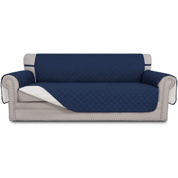 Easy-Going Reversible Sofa Slipcover Water Resistant Couch Cover, Oversized Sofa, Navy/Ivory