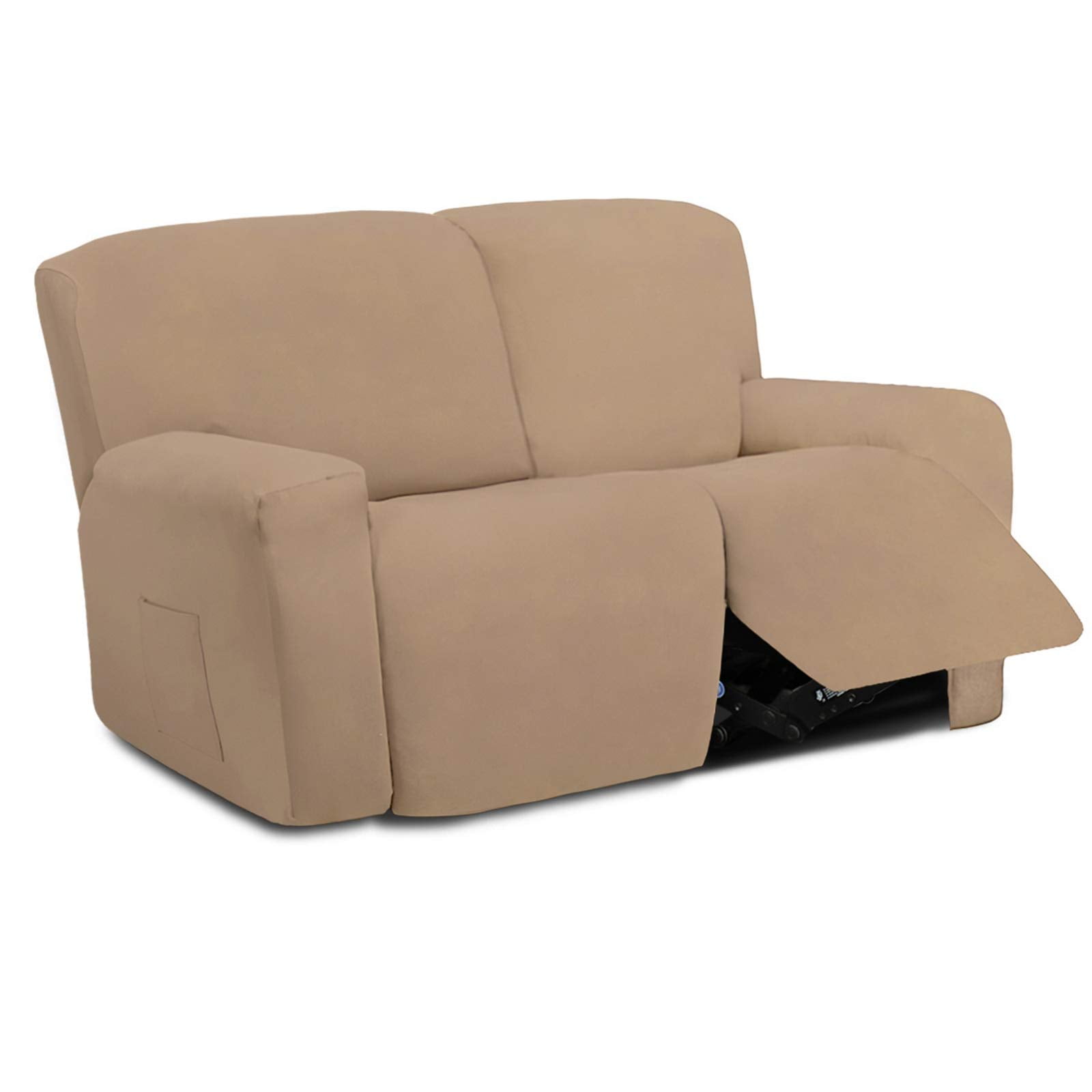 Easy Going Stretch Loveseat Recliner Sofa Slipcover with Pocket Couch Cover for 2 Cushion Couch Camel Loveseat not included Walmart