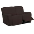 thumbnail image 1 of Easy-Going Stretch Loveseat Recliner Sofa Slipcover with Pocket Couch Cover for 2 Cushion Couch, Chocolate (Loveseat not included), 1 of 7