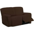 thumbnail image 1 of Easy-Going Stretch Loveseat Recliner Sofa Slipcover with Pocket Couch Cover for 2 Cushion Couch, Coffee (Loveseat not included), 1 of 8